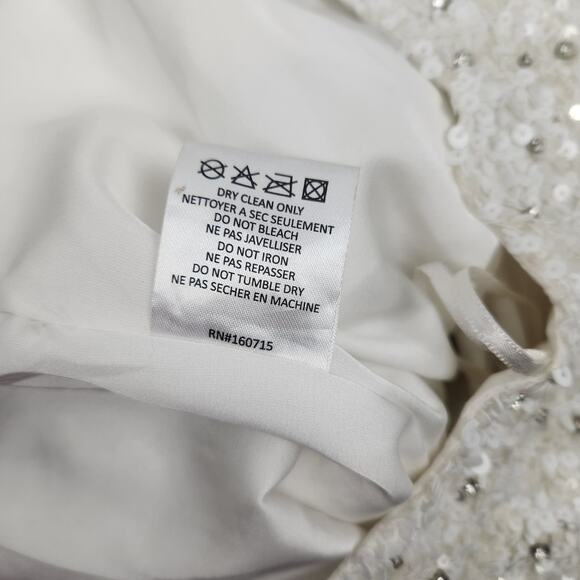 Retrofete Lyra Sequin Pant White Size Large NWT Pockets Wide Leg - Picture 12 of 13